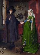 Jan Van Eyck Portret van Giovanni Arnolfini en zijn vrouw oil painting on canvas